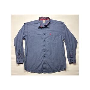 Cinch Men's Long Sleeve Blue Geo Print Button Up Western Shirt - Size L